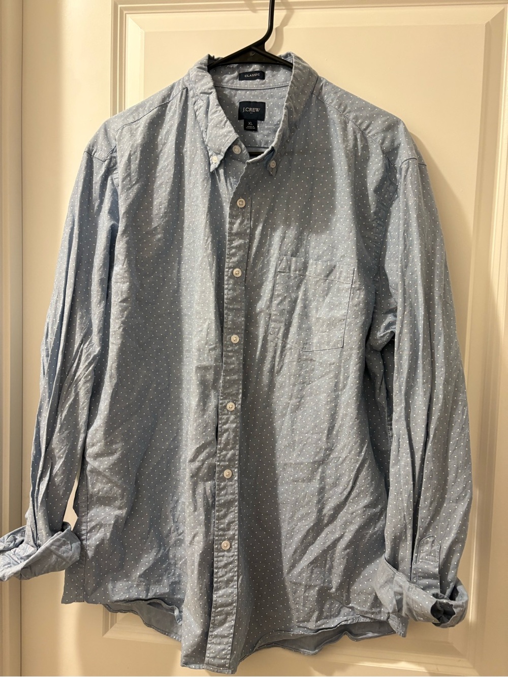 J. Crew Light Blue polka dot Button-Down Shirt- XL